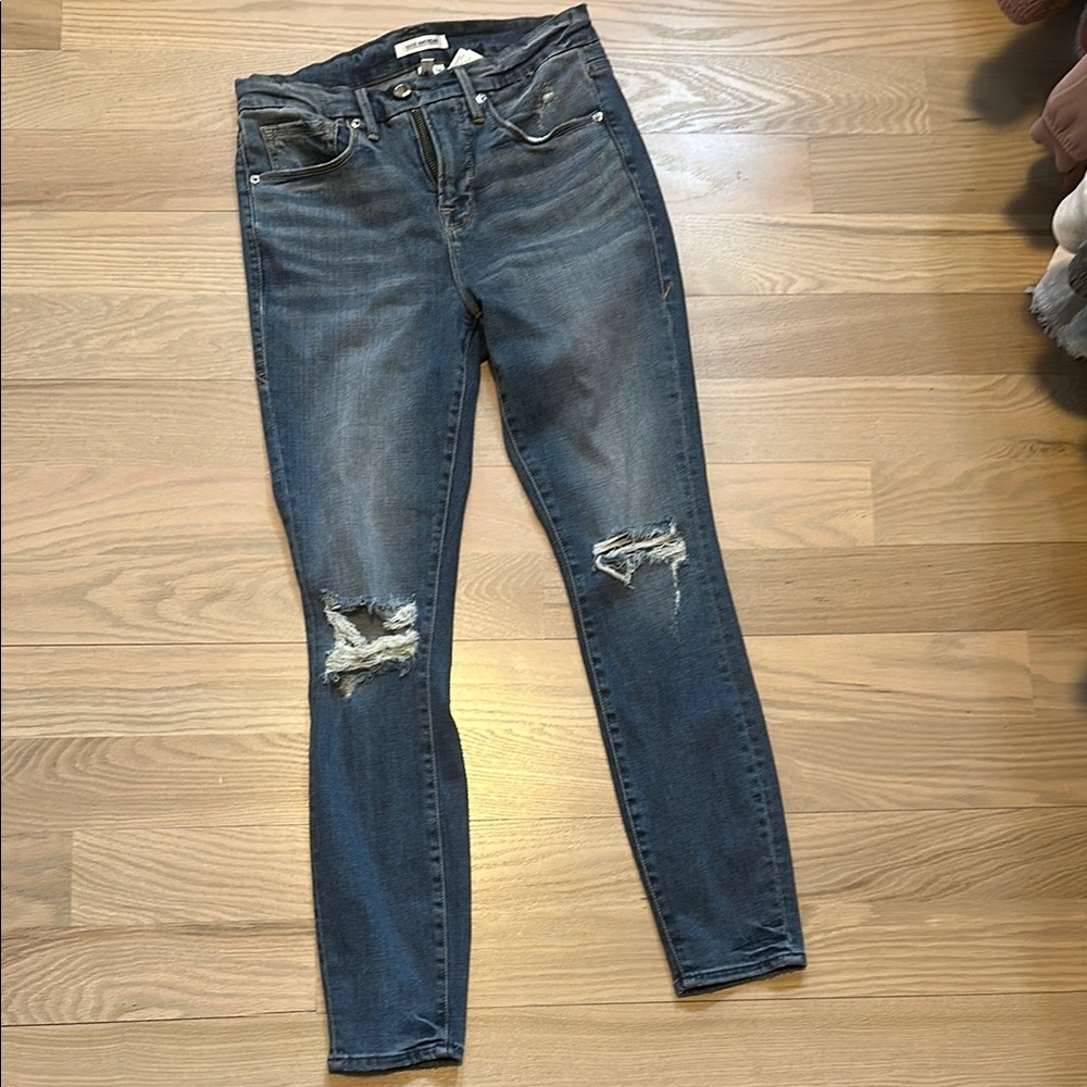 Good American Stylish Blue Distressed Jeans